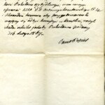 List O. Popiela w sprawie badania szczątków Bolesława Wstydliwego, 1867; papier; pismo odręczne; MHM WUM/703