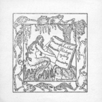 Ekslibris Zakładu Patologii ogólnej i doświadczalnej Uniwersytetu Warszawskiego, S. Dąbrowski, Warszawa 1918; papier; litografia; MHM WUM/1081