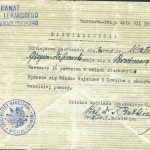 Zaświadczenie dla Wiktora Grzywo-Dąbrowskiego z dnia 3 lutego 1945 r., Wydział Lekarski Uniwersytetu Warszawskiego; papier; druk, pismo odręczne; MHM WUM/1221