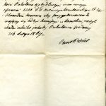 List O. Popiela w sprawie badania szczątków Bolesława Wstydliwego, 1867; papier; pismo odręczne; MHM WUM/703